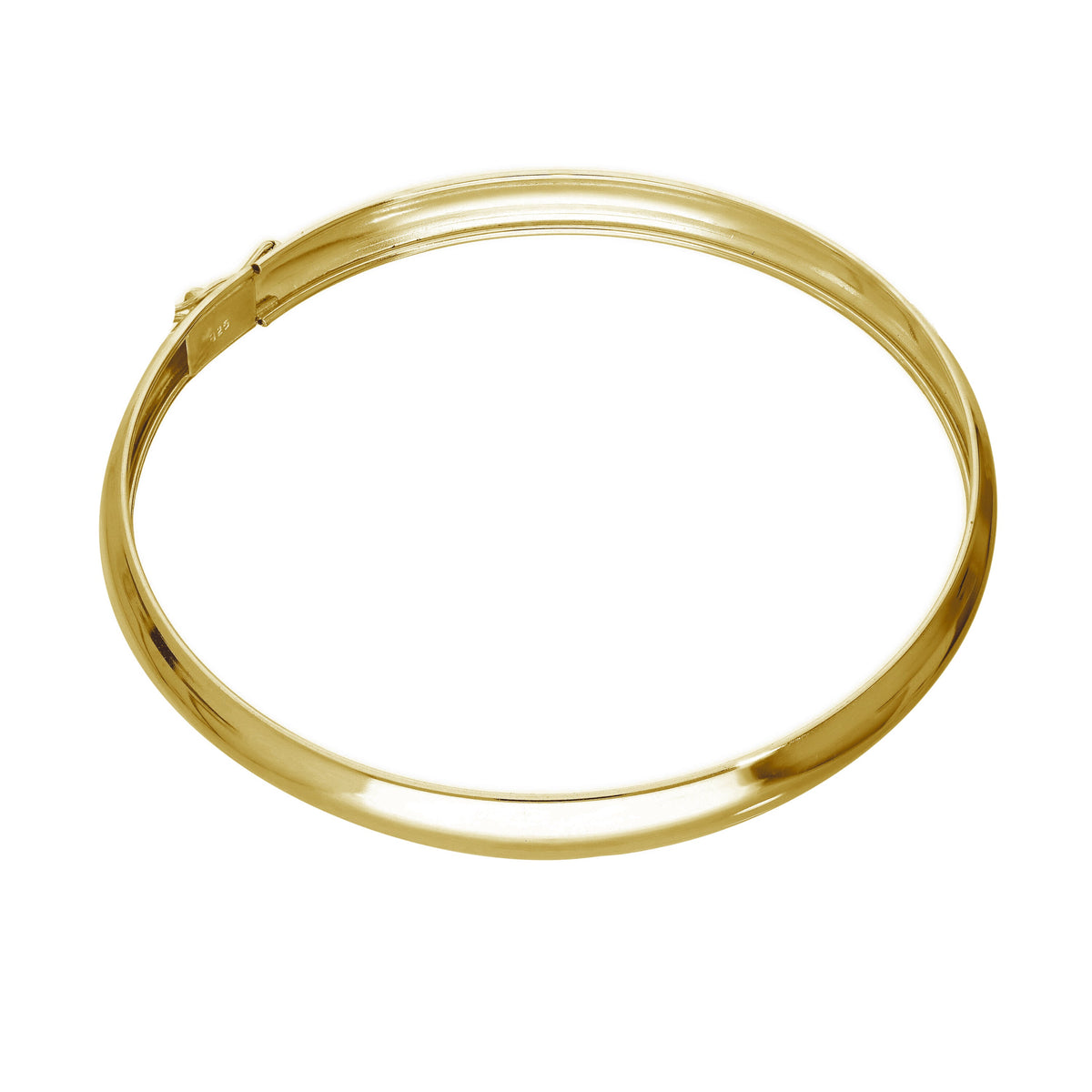 Bracelet à charnière pour adulte en argent sterling plaqué or de 65 mm