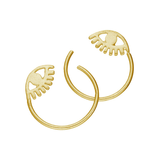 Boucles d'oreilles à œil en argent sterling plaqué or