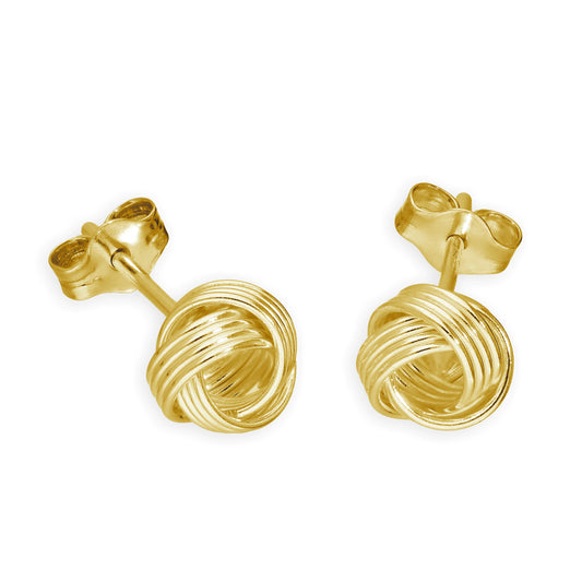 Boucles d'oreilles à tige en argent sterling plaqué or 6 mm