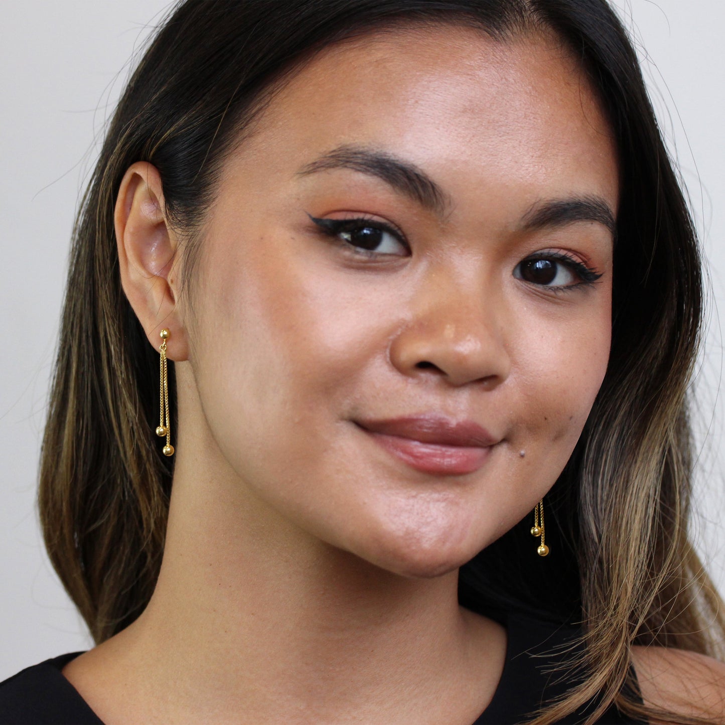 Boucles d'oreilles pendantes en argent sterling plaqué or