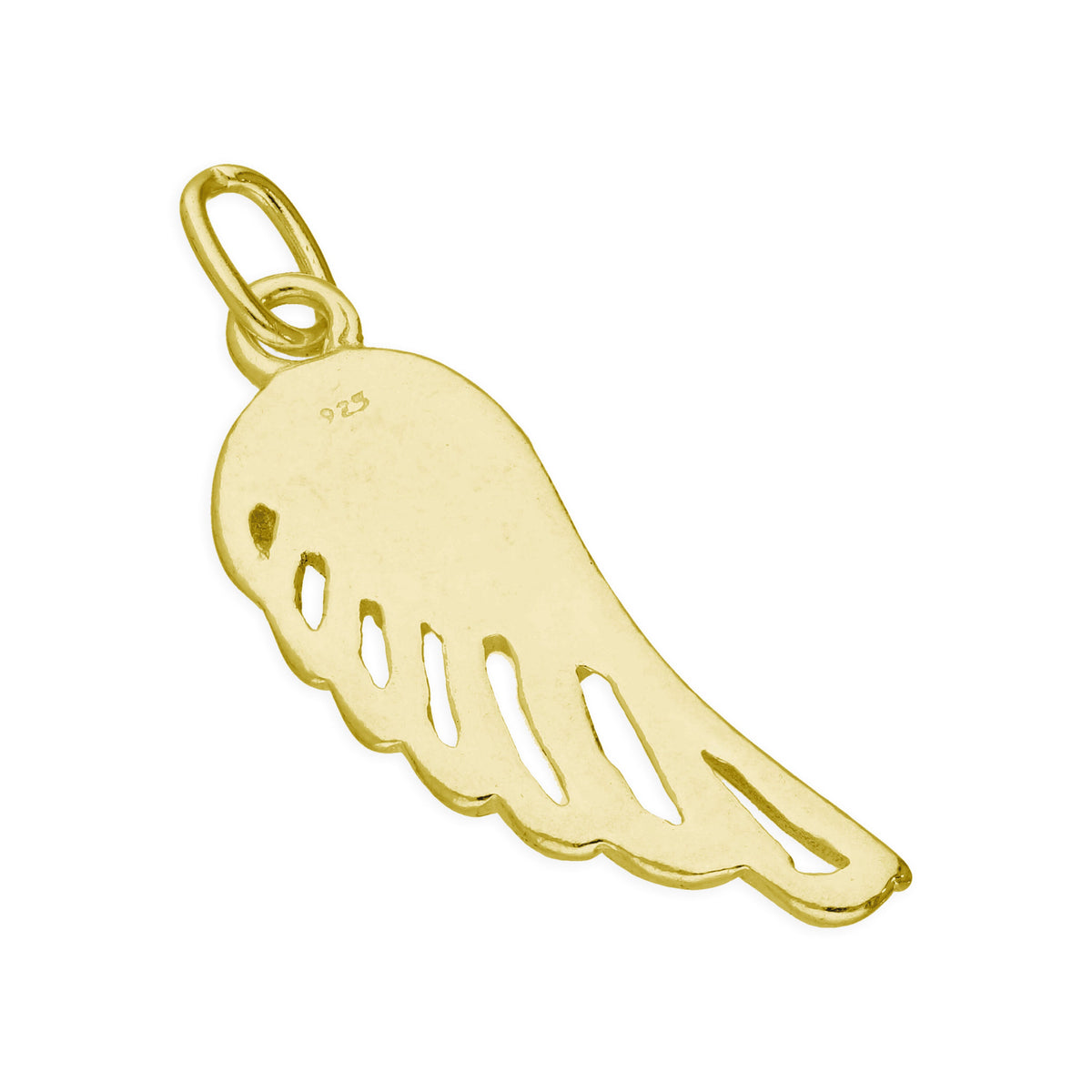 Breloque aile d'ange en argent sterling plaqué or