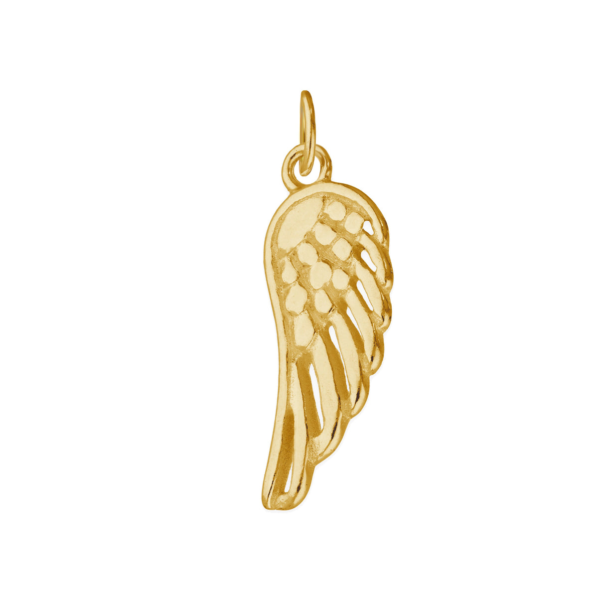 Breloque aile d'ange en argent sterling plaqué or