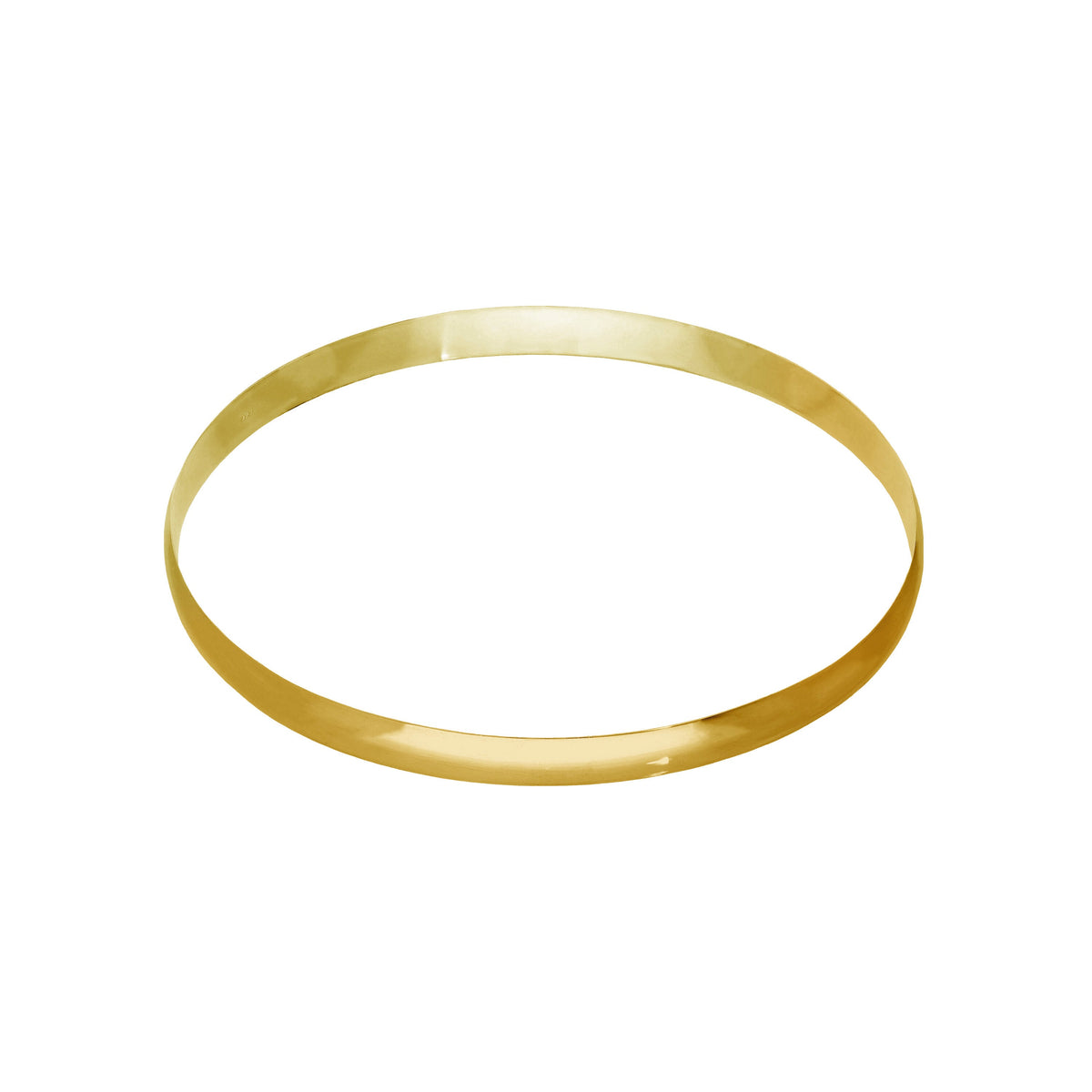 Bracelet jonc rond uni en argent sterling plaqué or de 65 mm