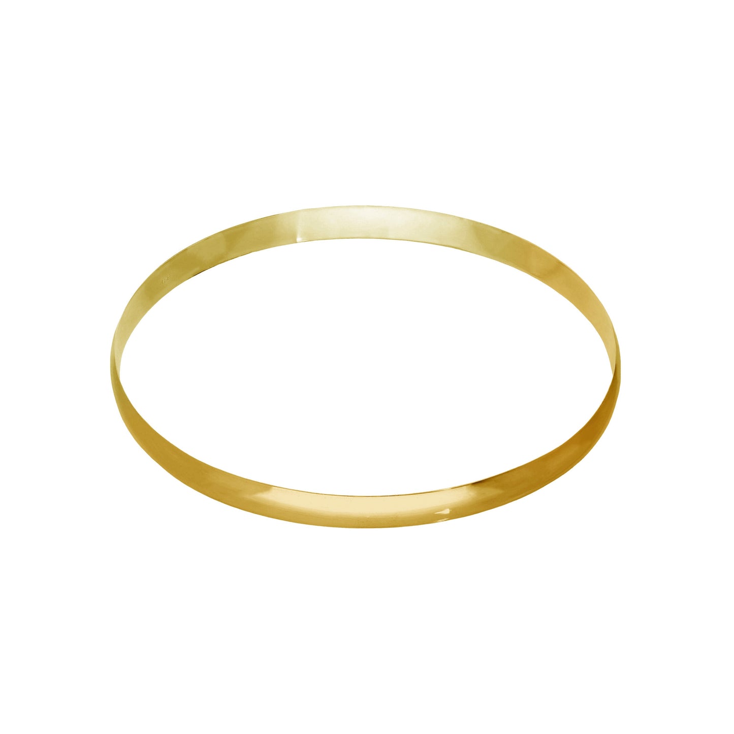 Bracelet jonc rond uni en argent sterling plaqué or de 65 mm