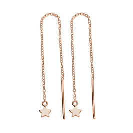 Boucles d'oreilles à tige en argent sterling plaqué or rose avec étoile