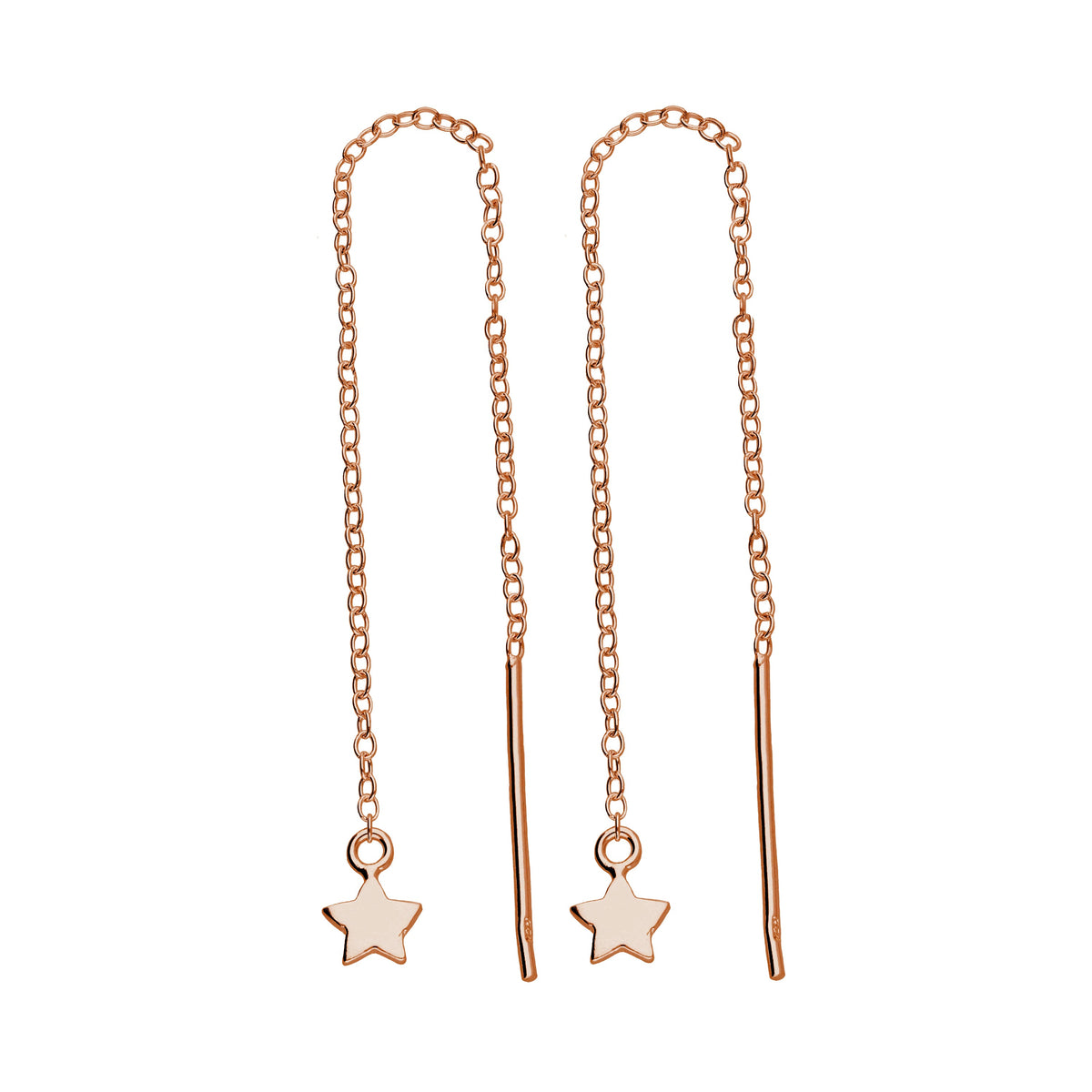 Boucles d'oreilles à tige en argent sterling plaqué or rose avec étoile