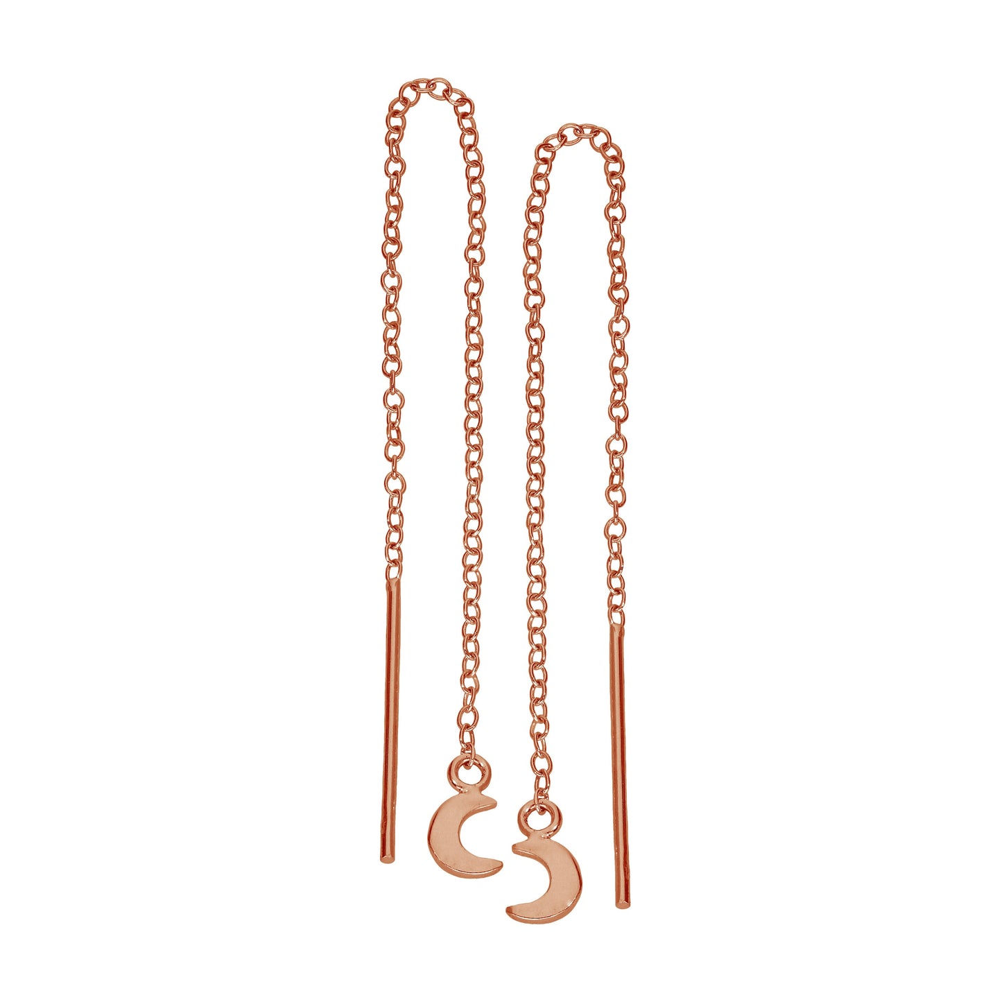 Boucles d'oreilles lune en argent sterling plaqué or rose