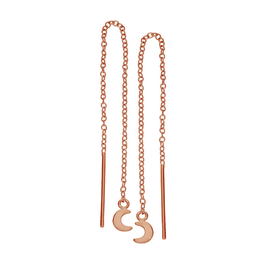 Boucles d'oreilles lune en argent sterling plaqué or rose