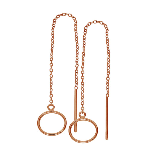 Boucles d'oreilles Karma Circle en argent sterling plaqué or rose