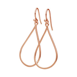Grandes boucles d'oreilles en argent sterling plaqué or rose en forme de larme