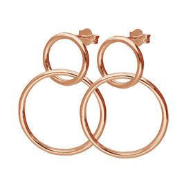 Boucles d'oreilles pendantes Infinity en argent sterling plaqué or rose