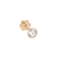 Piercing labret en or jaune 9 carats avec zircones cubiques transparents