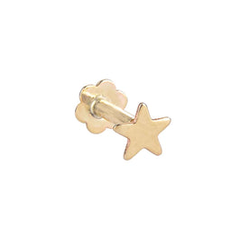 Piercing labret en or 9 carats avec étoile