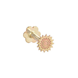 Piercing labret cartilage soleil en or 9 carats