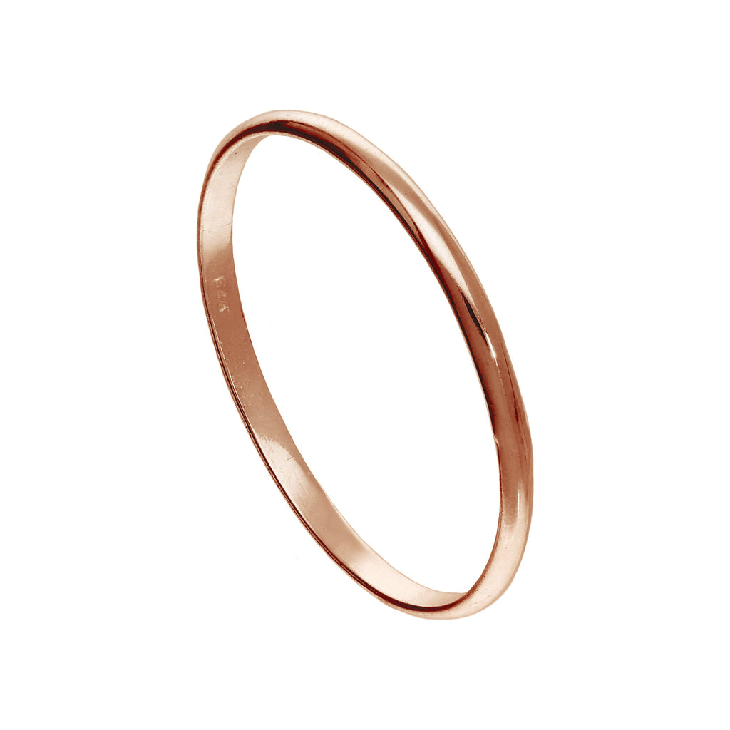 Petite bague empilable en argent sterling plaqué or rose de 1 mm