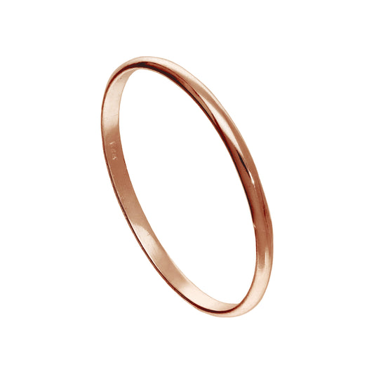 Petite bague empilable en argent sterling plaqué or rose de 1 mm