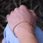 Bracelet jonc torque en argent sterling plaqué or rose pour homme