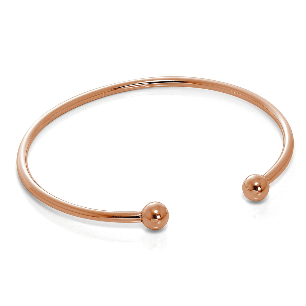 Bracelet jonc torque en argent sterling plaqué or rose pour homme