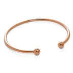 Bracelet jonc torque en argent sterling plaqué or rose pour homme