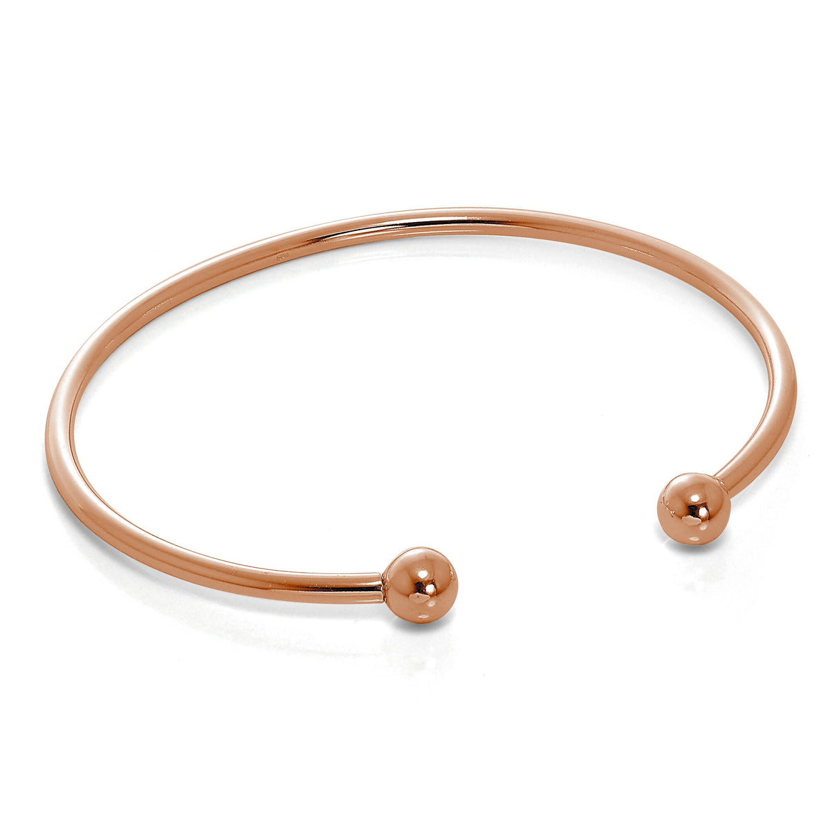 Bracelet jonc ouvert en argent sterling plaqué or rose pour homme