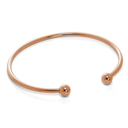 Bracelet jonc ouvert en argent sterling plaqué or rose pour homme