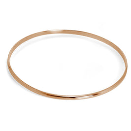 Bracelet simple en argent sterling plaqué or rose de 3 mm