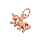 Petite breloque licorne en argent sterling plaqué or rose