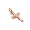 Petite breloque croix en argent sterling plaqué or rose