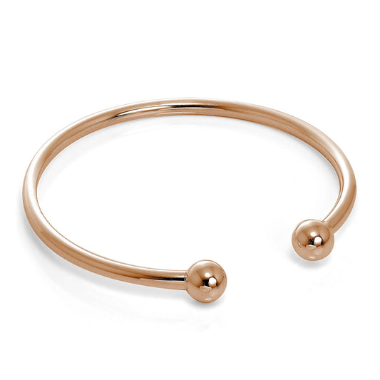 Bracelet jonc creux en argent sterling plaqué or rose