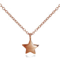 Collier étoile en argent sterling plaqué or rose 45 cm