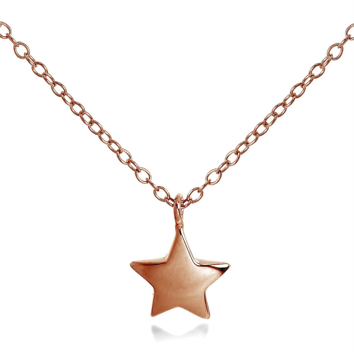 Collier étoile en argent sterling plaqué or rose 45 cm
