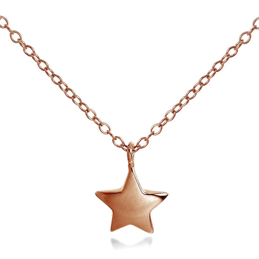Collier étoile en argent sterling plaqué or rose 45 cm
