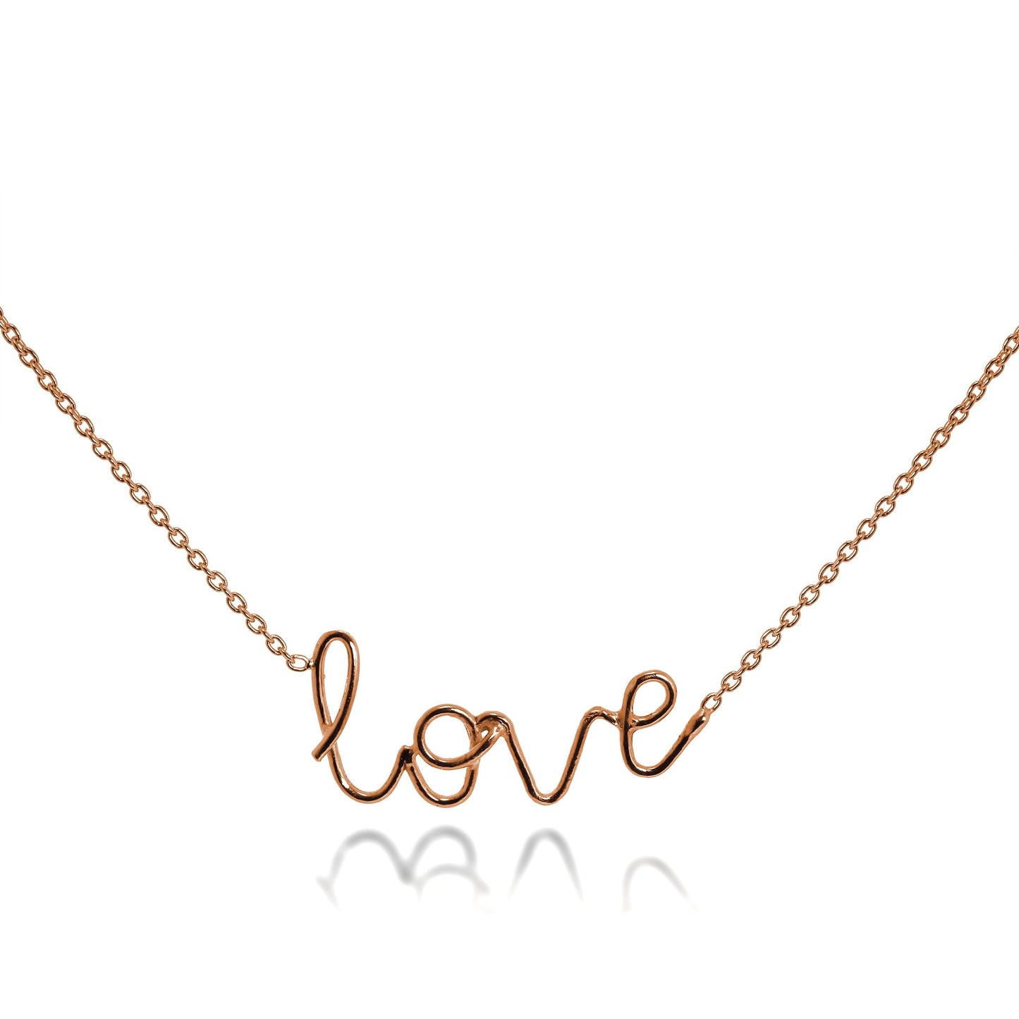 Collier Love en argent sterling plaqué or rose 40,6 cm + 5,1 cm