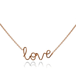 Collier Love en argent sterling plaqué or rose 40,6 cm + 5,1 cm