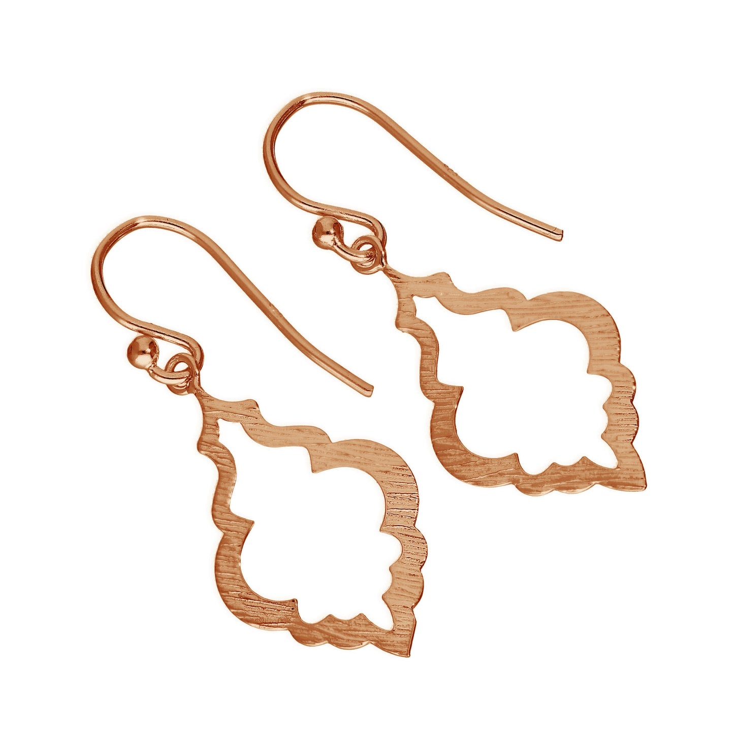 Boucles d'oreilles pendantes en argent sterling plaqué or rose en forme de coquillage ouvert