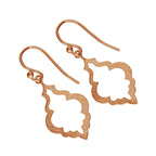 Boucles d'oreilles pendantes en argent sterling plaqué or rose en forme de coquillage ouvert
