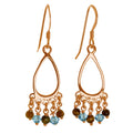 Boucles d'oreilles chandelier en argent sterling plaqué or rose et œil de tigre