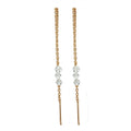 Boucles d'oreilles à enfiler en argent sterling plaqué or rose avec triple zircone cubique