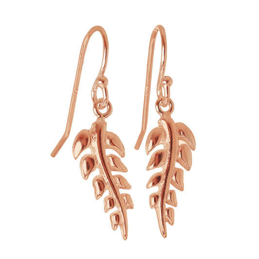 Boucles d'oreilles pendantes en argent sterling plaqué or rose