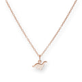 Collier dinosaure en argent sterling plaqué or rose 18