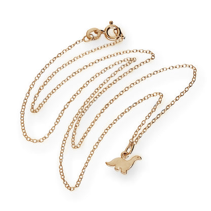 Collier dinosaure en argent sterling plaqué or rose 18