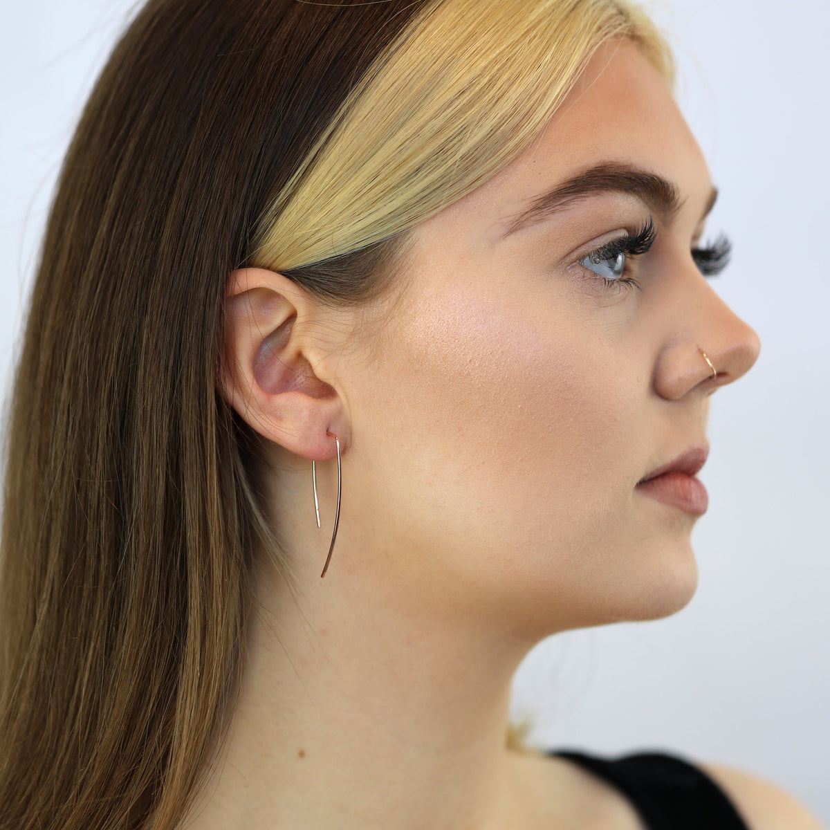 Boucles d'oreilles à tige en argent sterling plaqué or rose