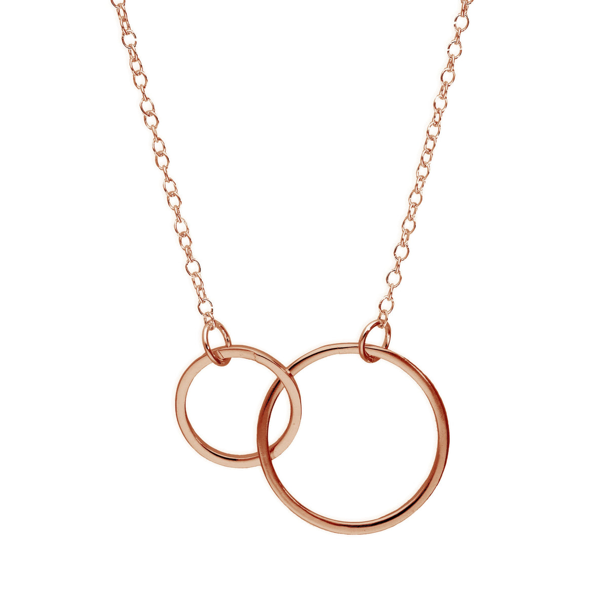 Collier Cercles Karma en argent sterling plaqué or rose 43 cm