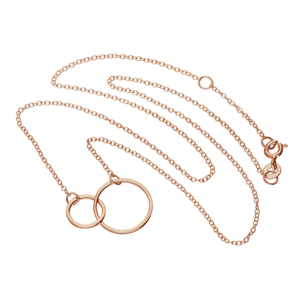 Collier Cercles Karma en argent sterling plaqué or rose 43 cm