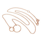 Collier Cercles Karma en argent sterling plaqué or rose 43 cm