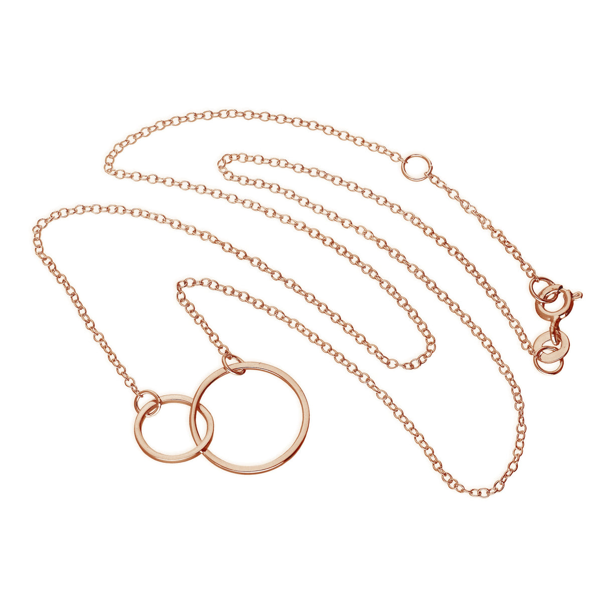 Collier Cercles Karma en argent sterling plaqué or rose 43 cm