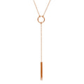 Collier en argent sterling plaqué or rose avec cercle et barre de 45,7 cm