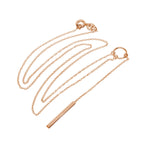 Collier en argent sterling plaqué or rose avec cercle et barre de 45,7 cm