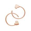 Boucles d'oreilles en argent sterling plaqué or rose en forme de cœur