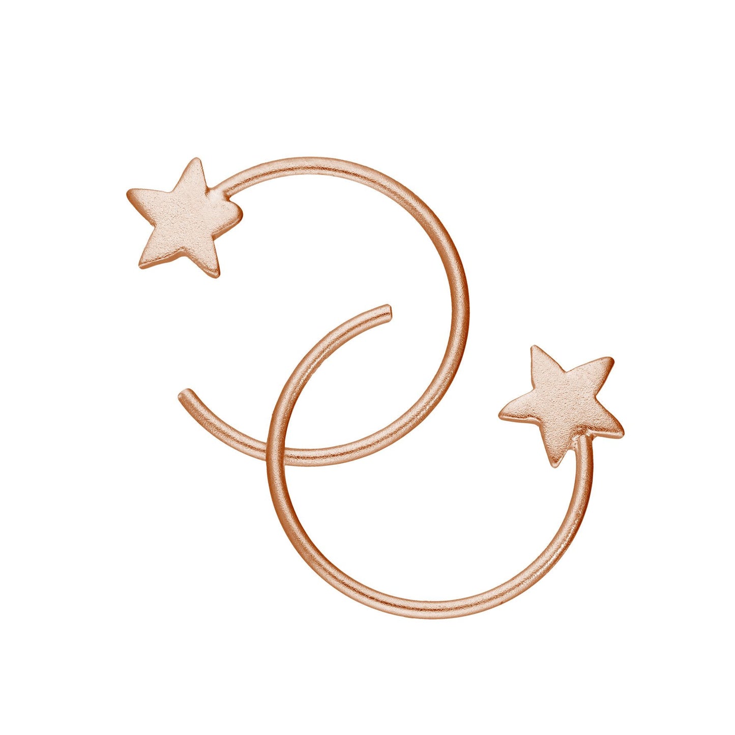 Boucles d'oreilles à tige en argent sterling plaqué or rose avec étoile
